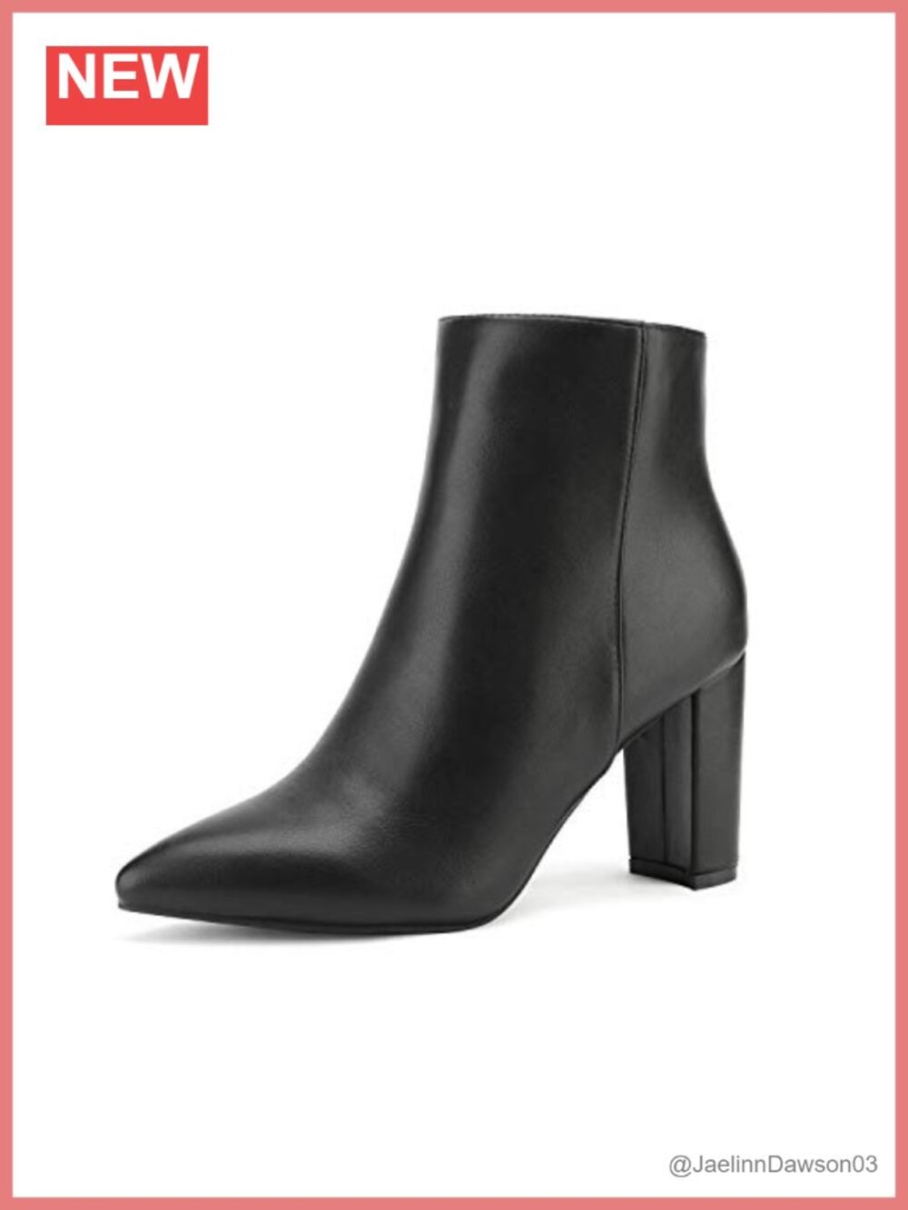 Chunky Heel Ankle Booties Faux Fur Lined Pointed Toe Heeled Boots